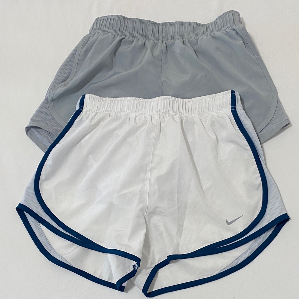 Nike White and Gray Running Shorts